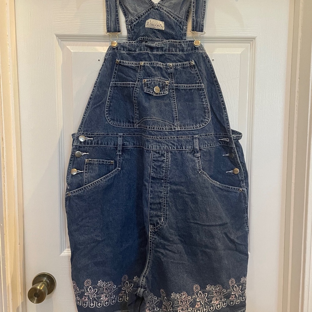 Vintage Basic Editions Embroidered Shortalls 20w - image 1